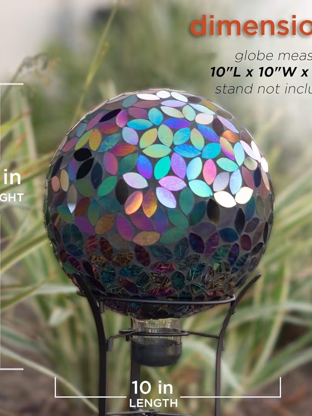 Alpine Corporation 10" Purple Mosaic Glass Gazing Globe – New in Box Garden Yard - Picture 6 of 10